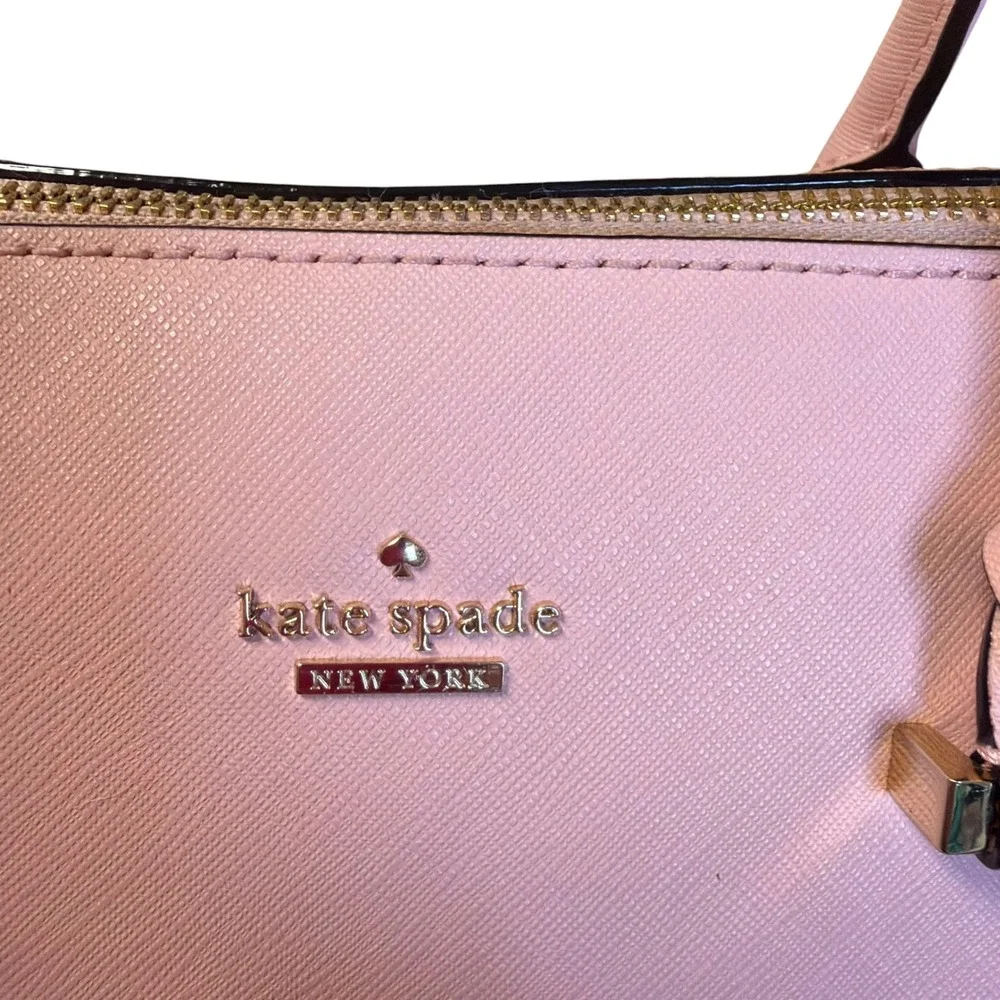 Kate Spade New York Pink Saffiano Leather Satchel Handbag Gold Hardware